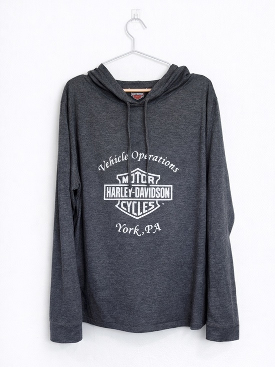 Harley-Davidson Tops - Harley-Davidson Lightweight Hoodie Gray Logo York PA XL